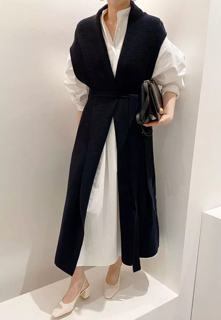 Simple and loose long bubble sleeve dress vest set CA24092735MT