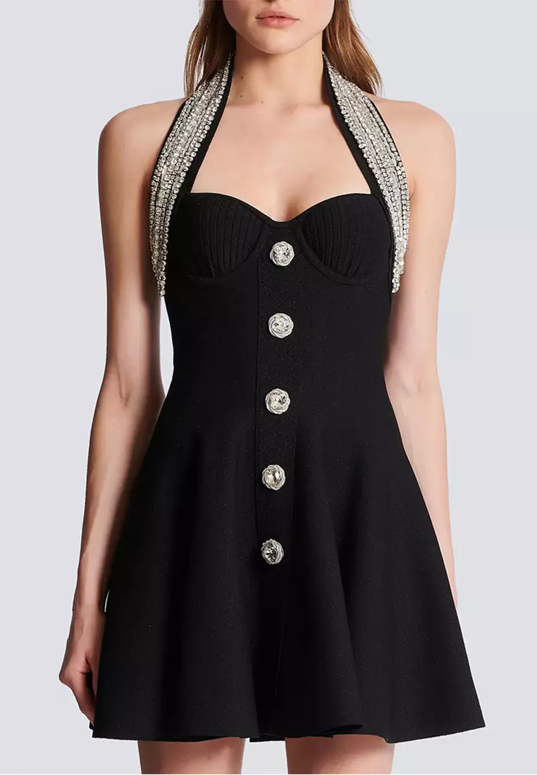 2024 new short diamond studded skirt CA24102509BK