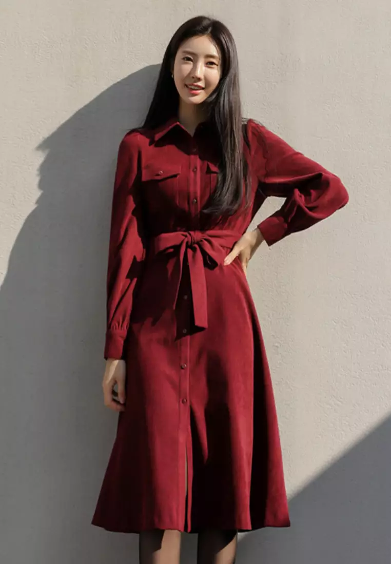 Temperament high waist strappy midi dress K102306RD