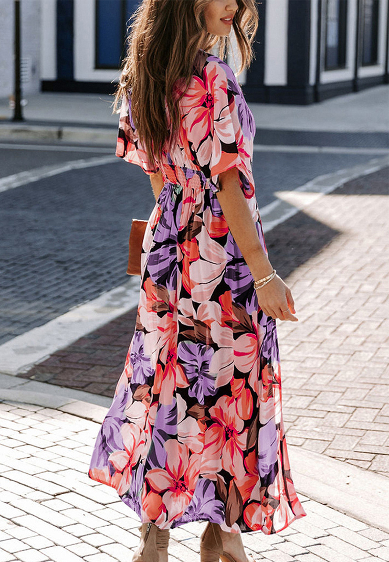 New sexy and fashionable printed slit dress CA25042265GR