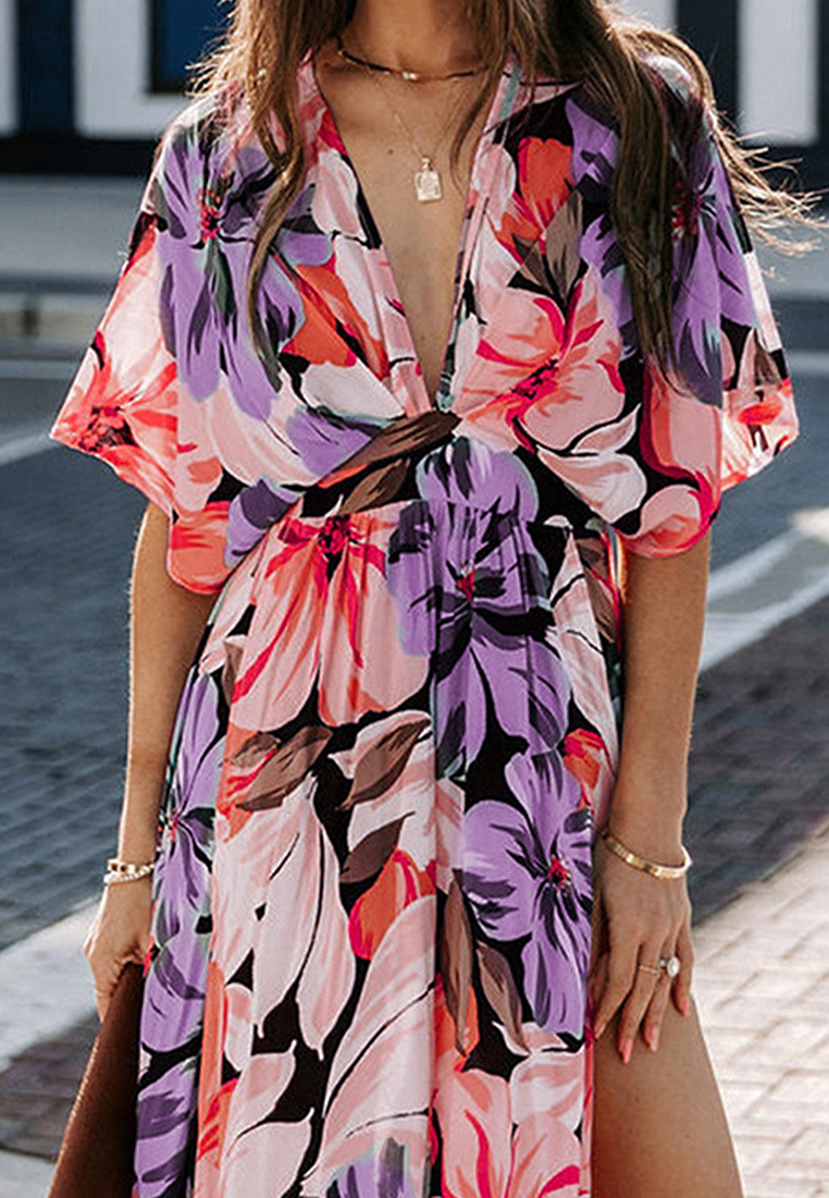 New sexy and fashionable printed slit dress CA25042265GR