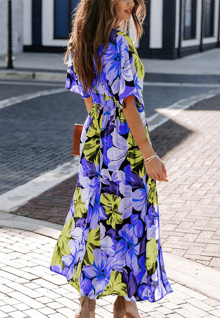 New sexy and fashionable printed slit dress CA25042265GR