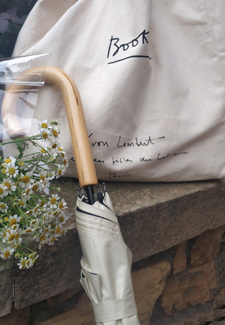 Simple Lettering Thin Canvas Shoulder Tote Bag CA25061765W