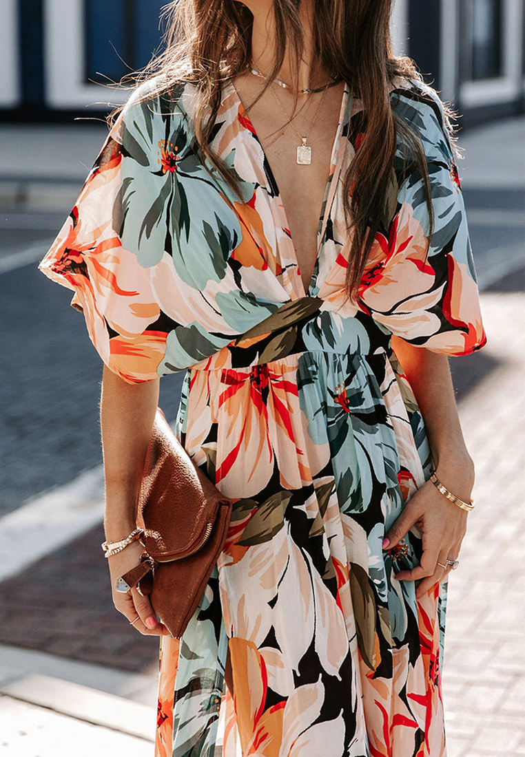 New sexy and fashionable printed slit dress CA25042265GR