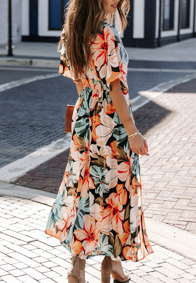 New sexy and fashionable printed slit dress CA25042265GR