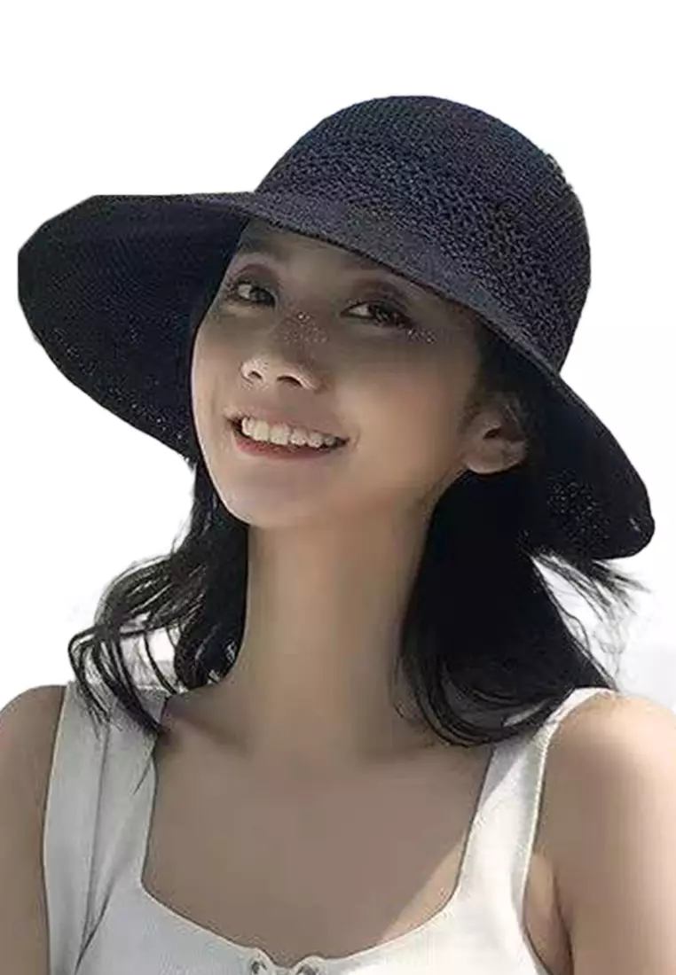 Bow Hollow Big Brim Folding Sunshade Fisherman Caps A22062408PI