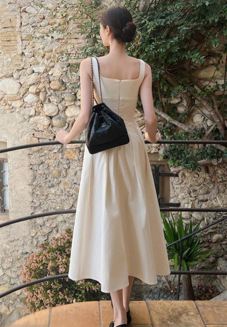 2024 Vintage Elegant Waist Wrapped Two tone Dress CA24041066W