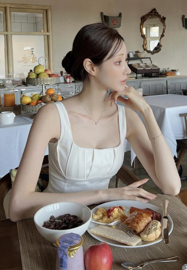 2024 Vintage Elegant Waist Wrapped Two tone Dress CA24041066W