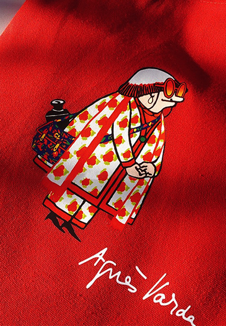 Hand-painted red canvas tote bag CA25061766RD