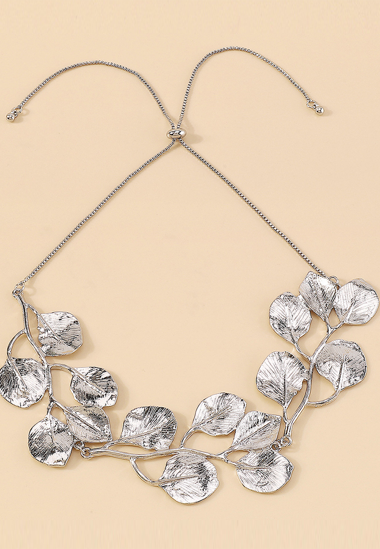 European and American metal leaf necklace and earrings CA25052366-1