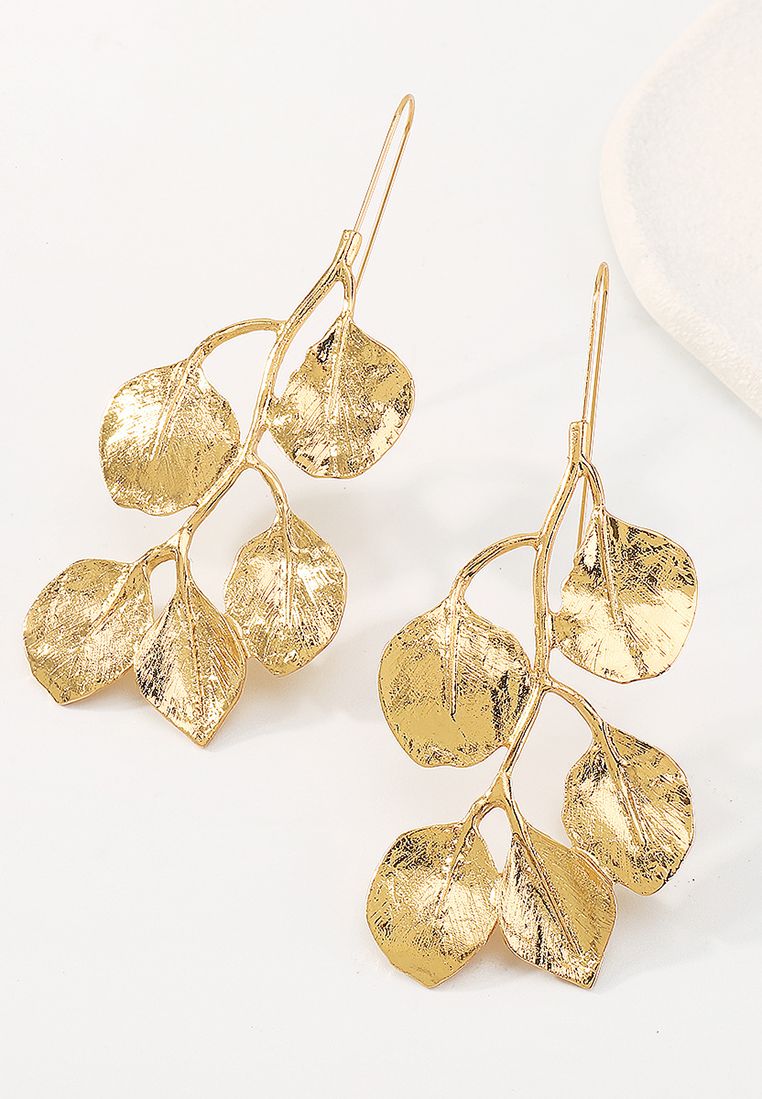 European and American metal leaf necklace and earrings CA25052366-1