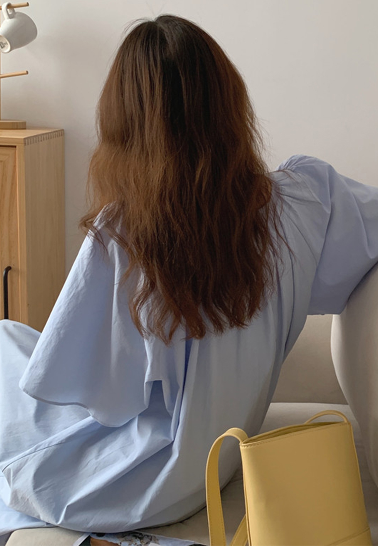 2024 New Square Neck Loose fitting Dress CA24041067DGBL