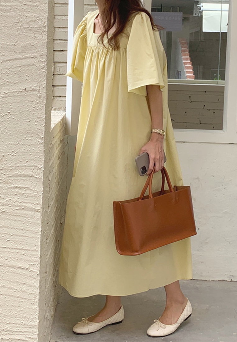 2024 New Square Neck Loose fitting Dress CA24041067DGBL