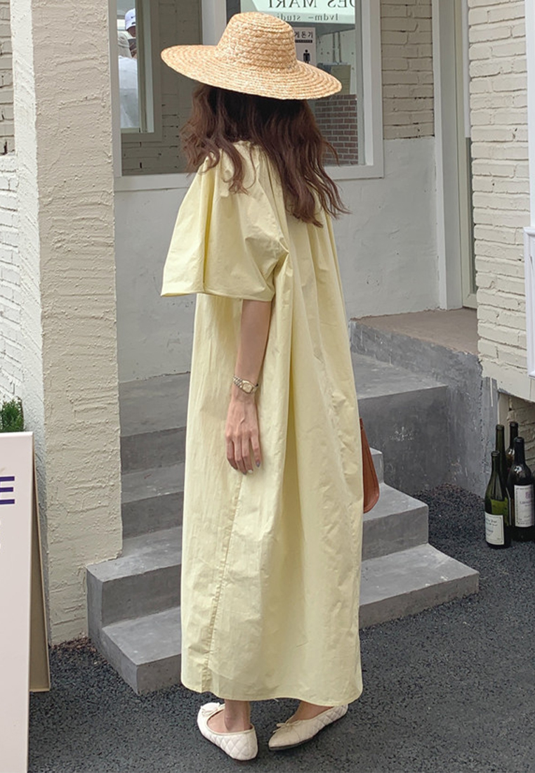 2024 New Square Neck Loose fitting Dress CA24041067DGBL