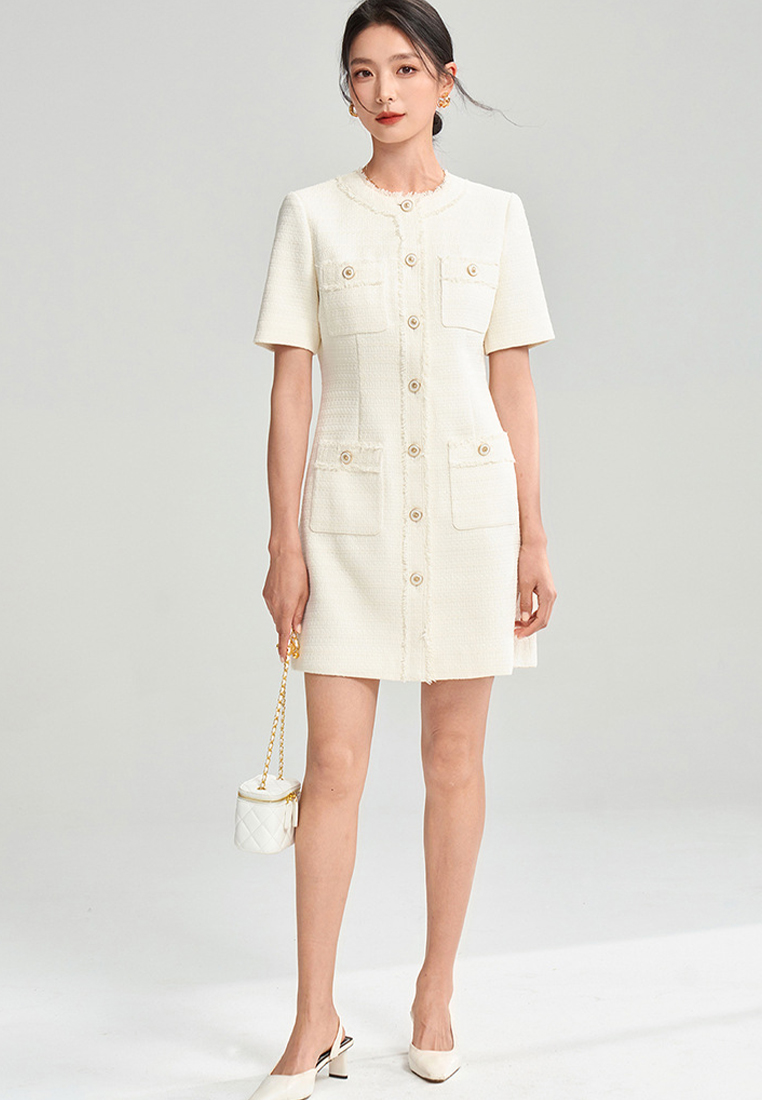 Summer French Chanel style tassel short-sleeved dress CA25060368W