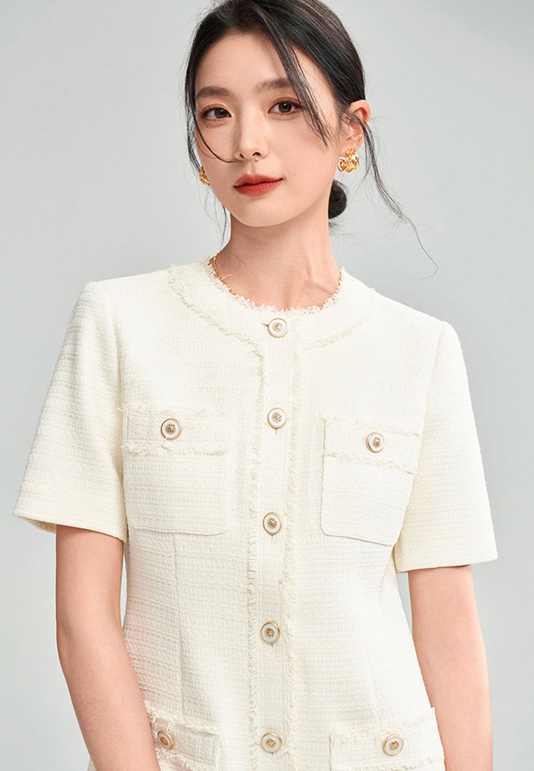 Summer French Chanel style tassel short-sleeved dress CA25060368W