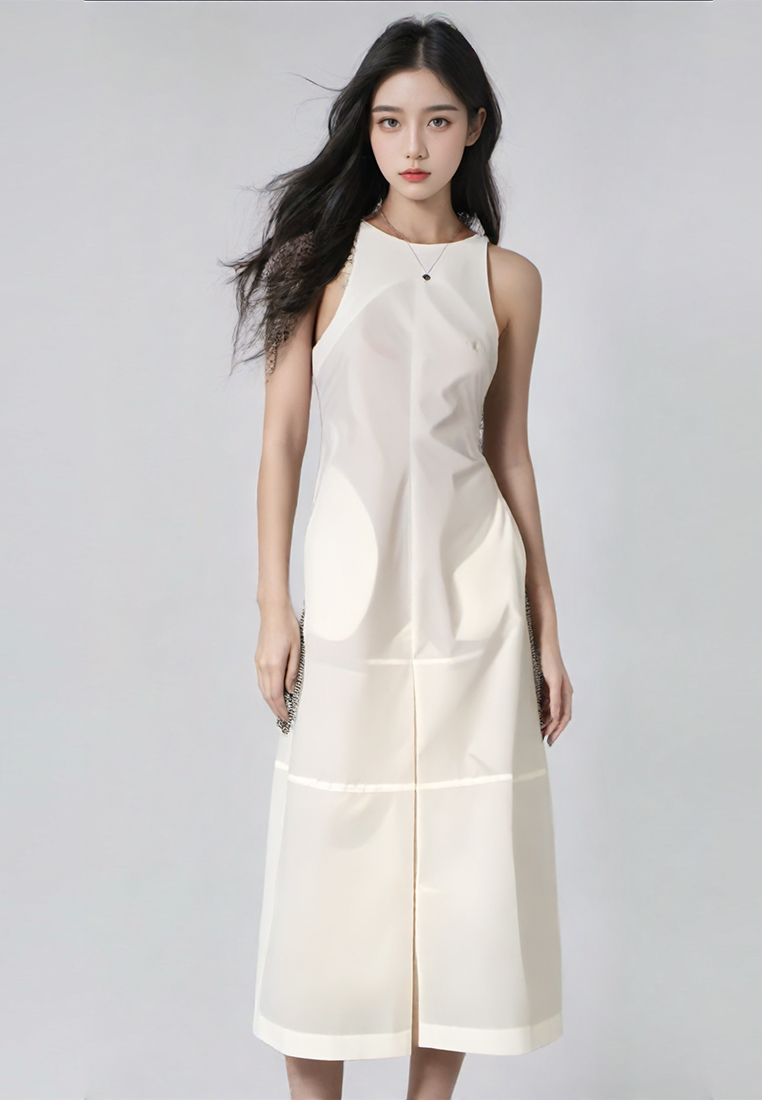  New round neck long sleeveless vest dress CA25032738BK