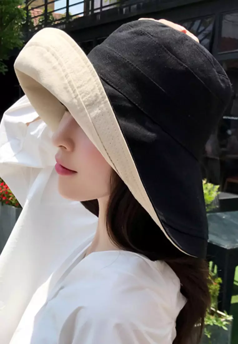 Foldable Large Brim Double-Sided Fisherman Caps A22062402RD