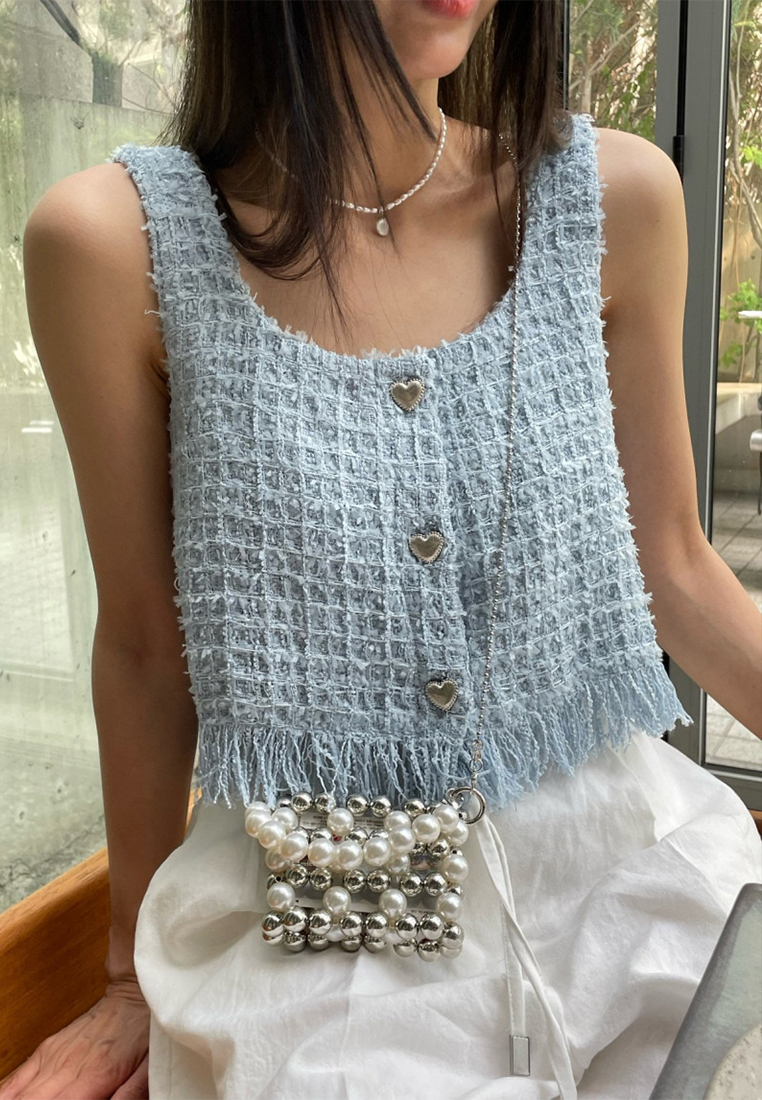 Korean chic summer new Chanel style tassel vest top CA25060348PI