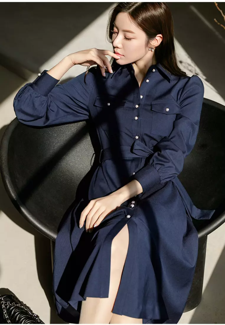 Temperament high waist strappy midi dress K102306RD