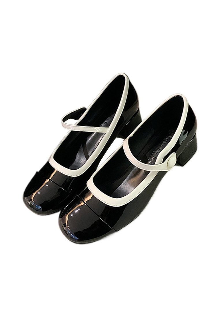 New style Mary Jane thick mid-heeled shoes with one-line buckle CA225042207BK