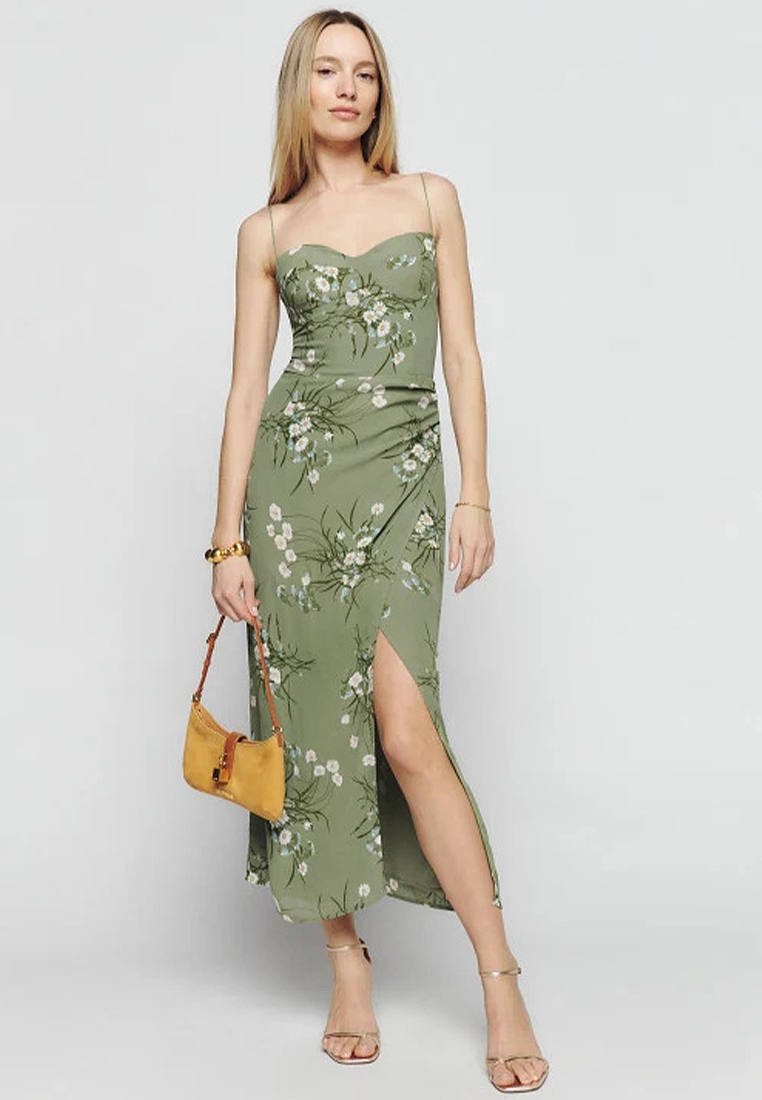 New European and American slim fit split print dress CA25061707GR