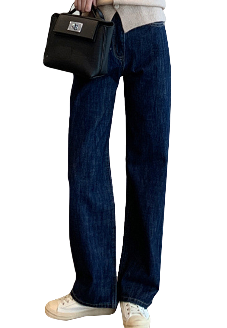 Fashionable casual high waist straight jeans CA101907