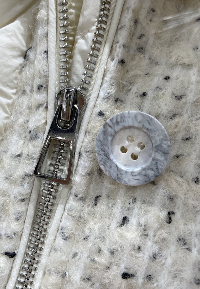 Winter women's wool solid color warm down jacket CA24112107GY