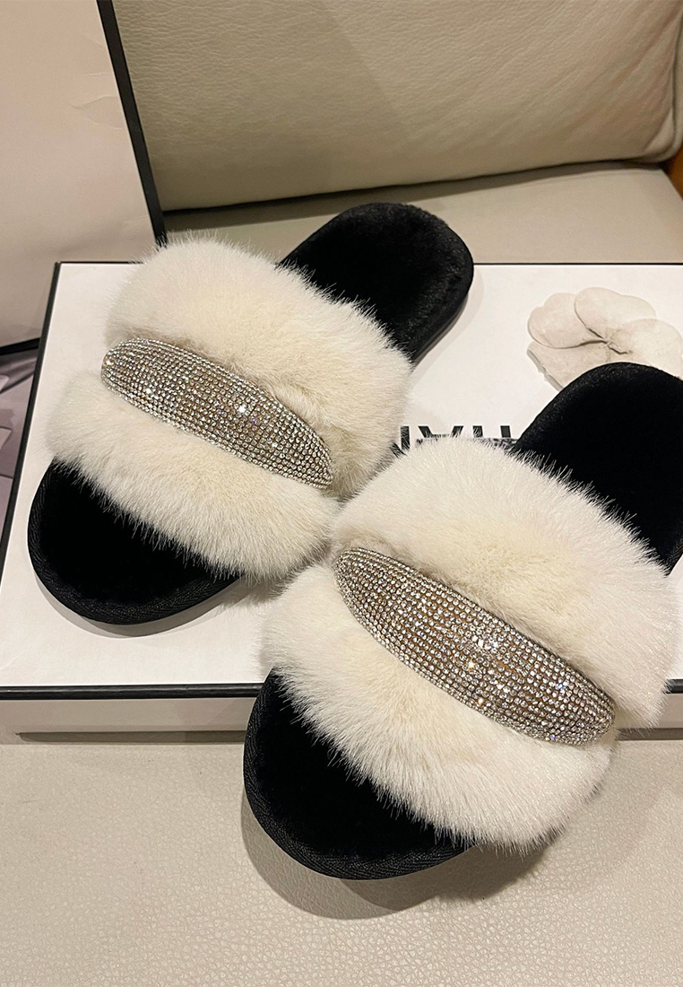 New crystal diamond flat cotton slippers CA25090207PI