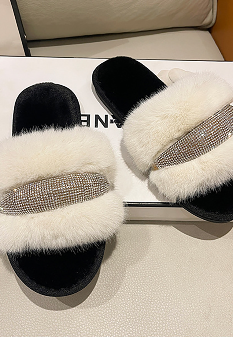 New crystal diamond flat cotton slippers CA25090207PI
