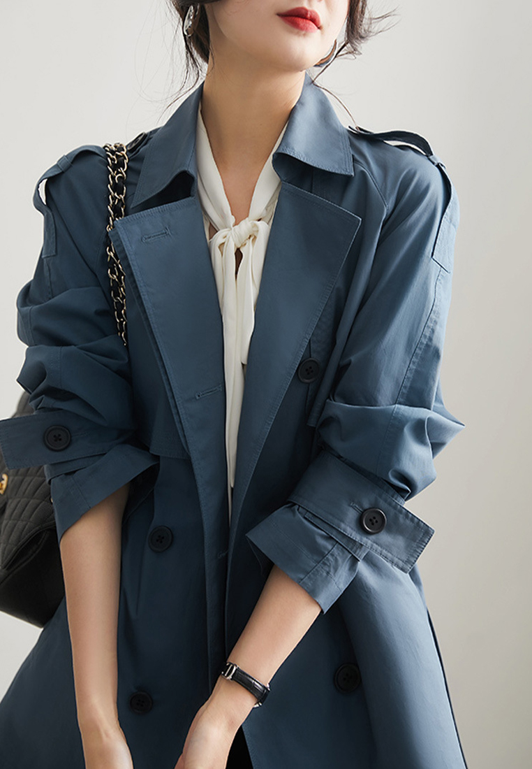 Korean Spring and Autumn Advanced Trench Coat CA090807BL