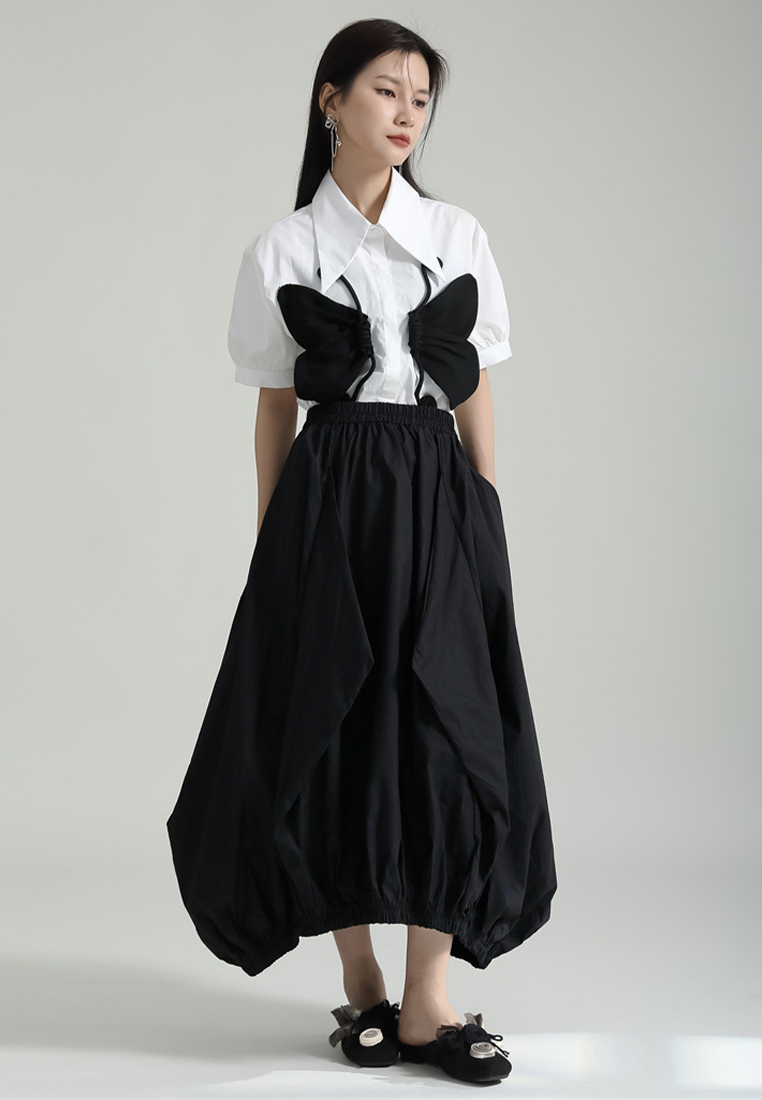 2024 Japanese loose style pleated skirt CA24030107BK