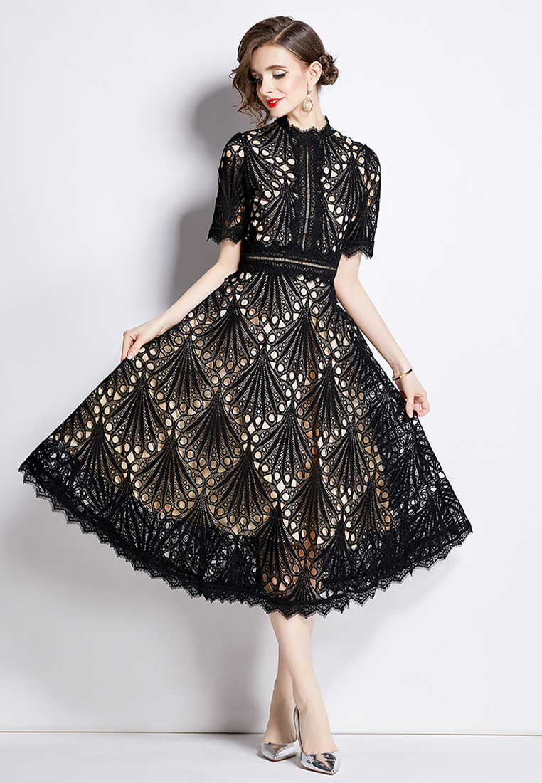 2024 Temperament Round Neck Dress CA24032607BK