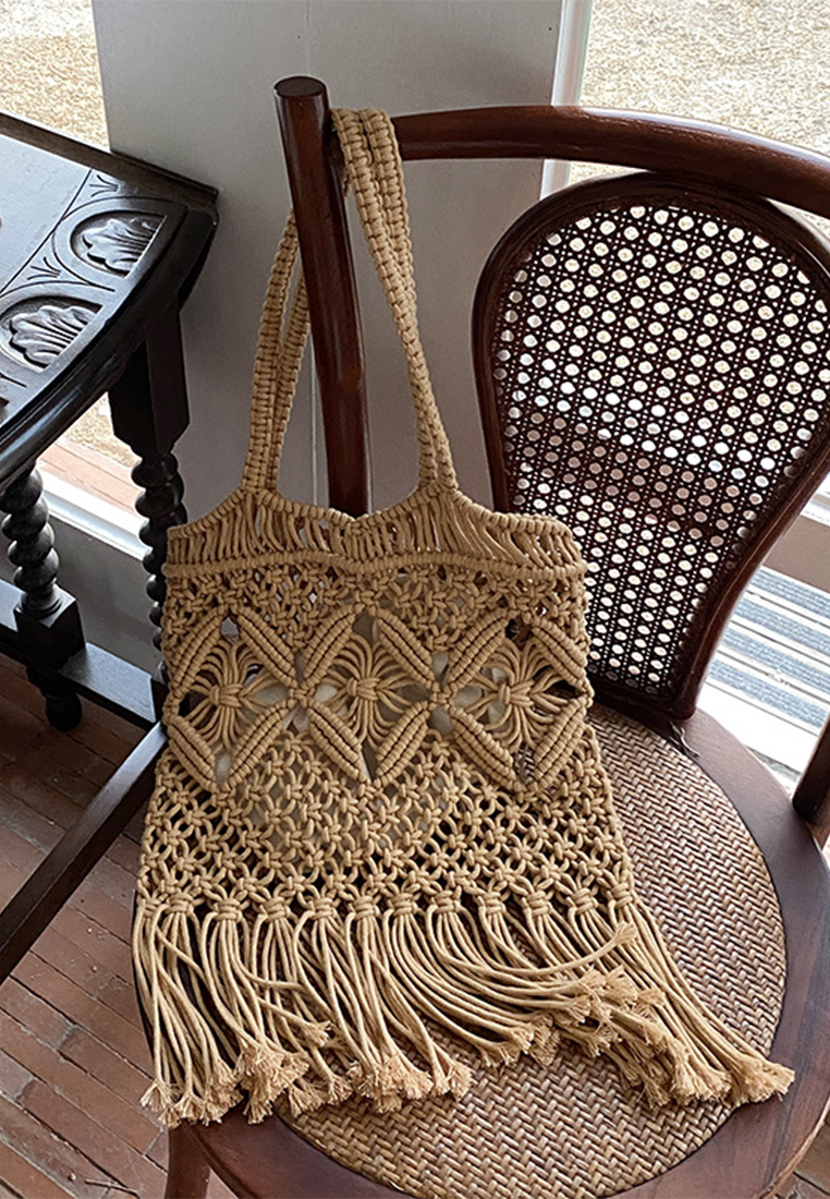 2024 new khaki grass woven bag CA24032307BE