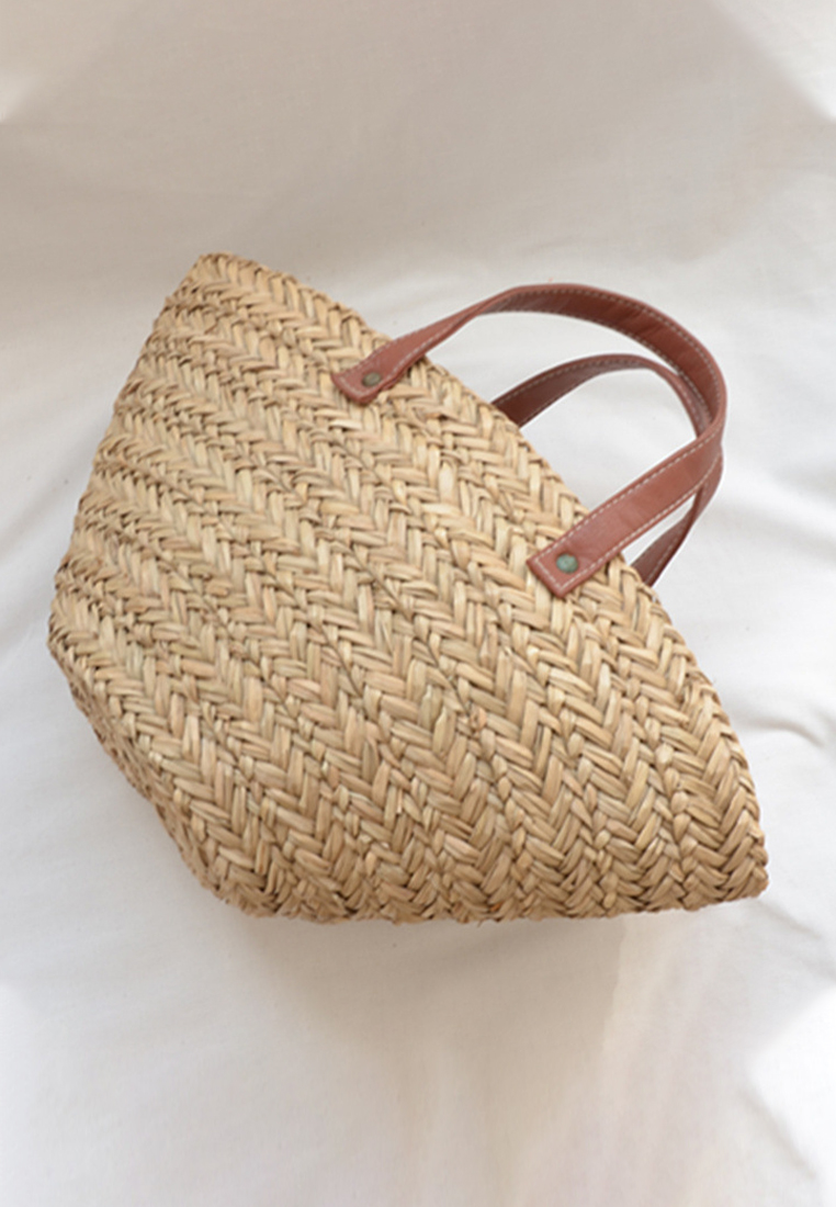 2024 New Large Water Grass Woven Vegetable Basket Handbag CA24061707