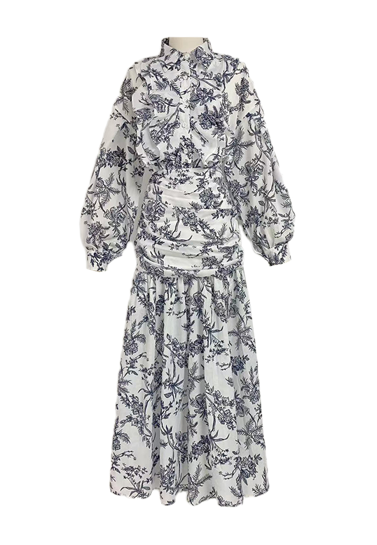 2024 Autumn New Shirt Collar Top Long Skirt Set CA24081607W