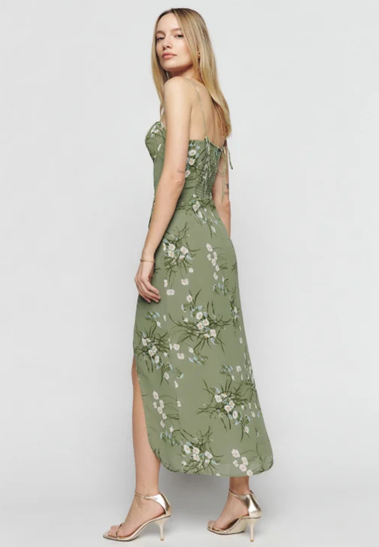 New European and American slim fit split print dress CA25061707GR