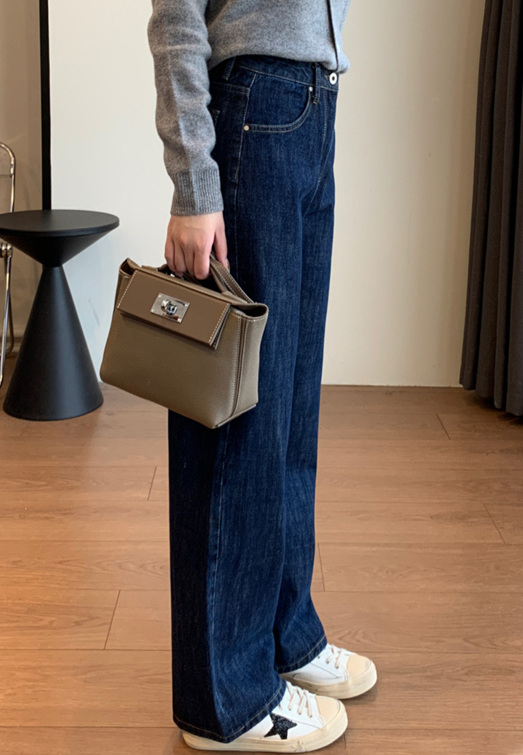 Fashionable casual high waist straight jeans CA101907