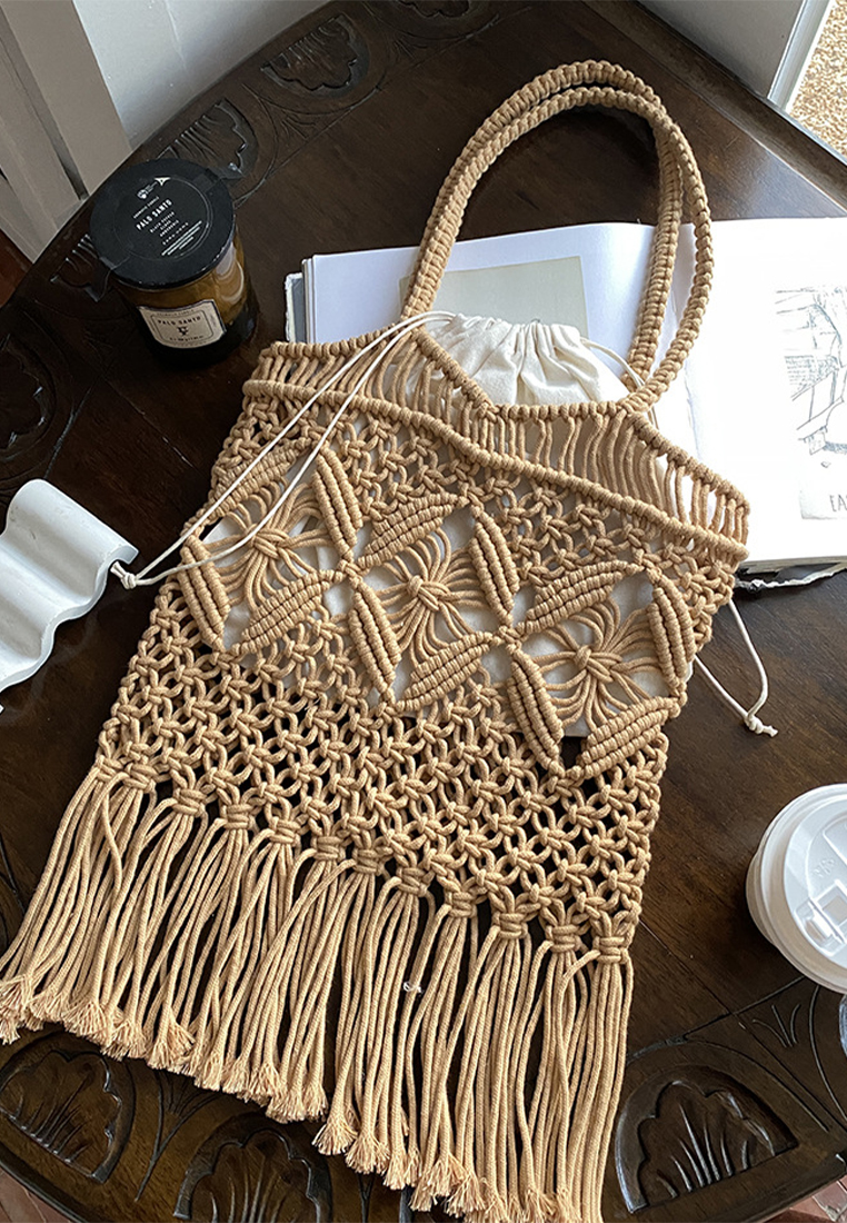 2024 new khaki grass woven bag CA24032307BE