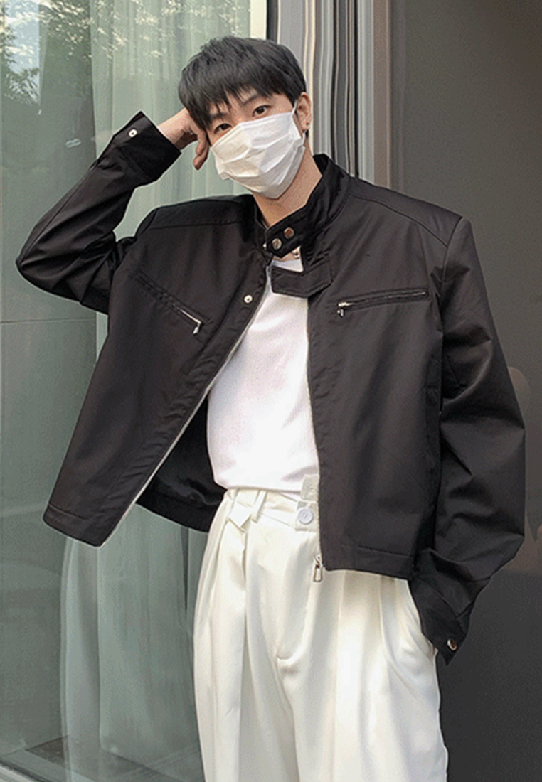 Classic short autumn jacket CA24101407BK