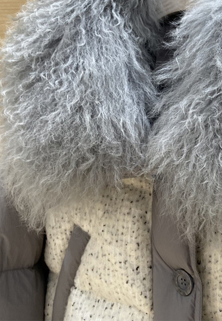 Winter women's wool solid color warm down jacket CA24112107GY