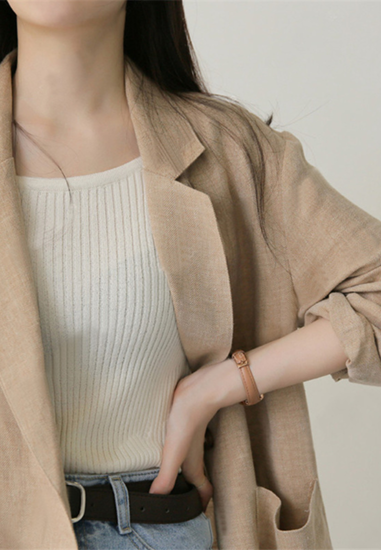 New casual long sleeved cotton linen jacket CA25091907KIkA