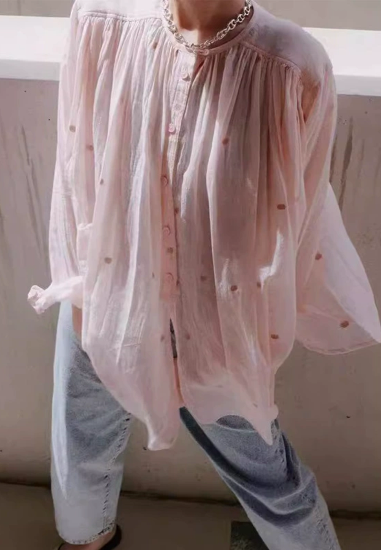 French style unique polka dot sunscreen shirt CA25031907PI