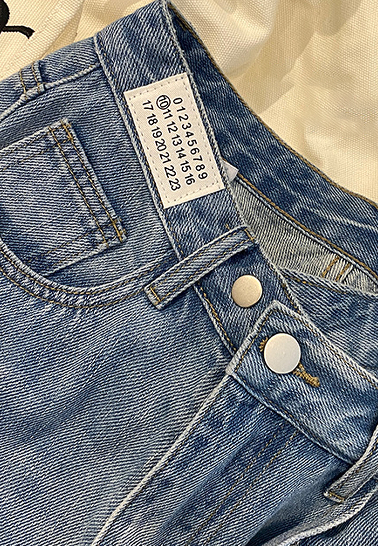 2024  New Autumn High Waist Jeans Loose Straight leg Pants CA24031907BL