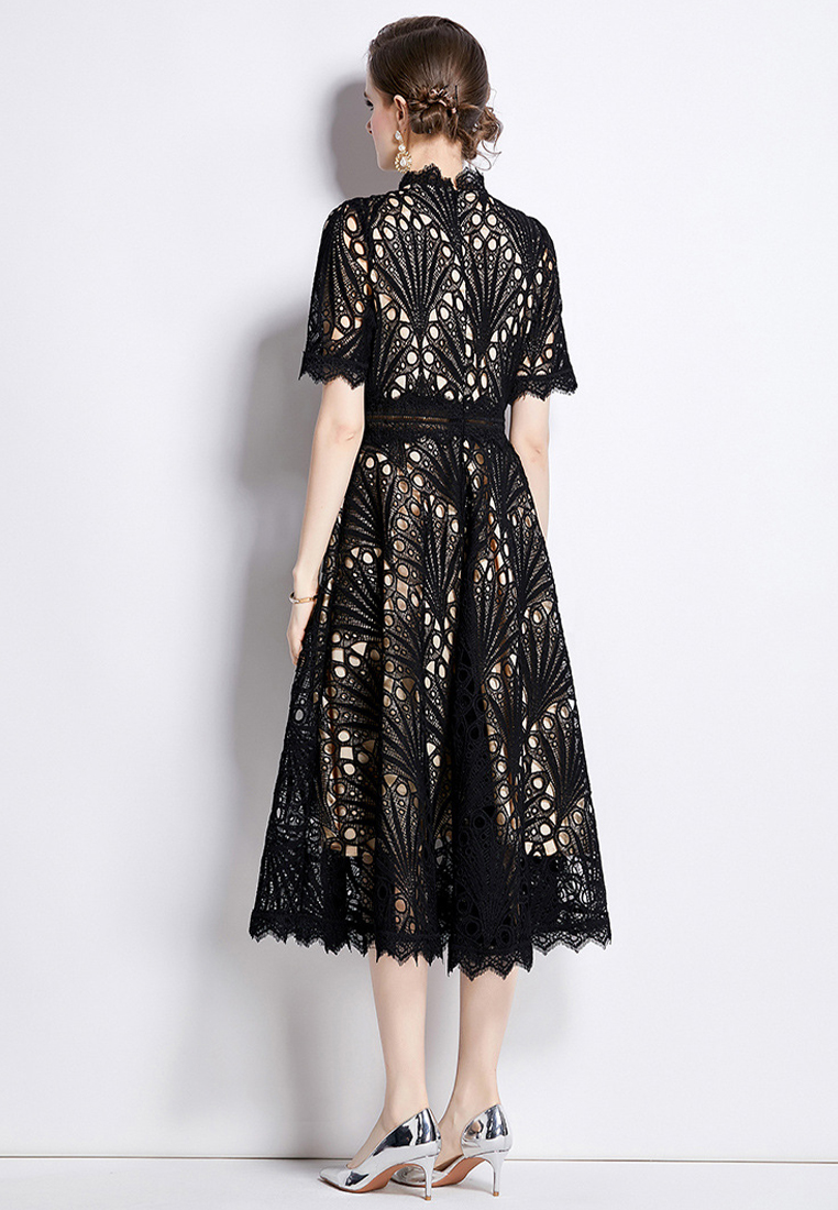 2024 Temperament Round Neck Dress CA24032607BK