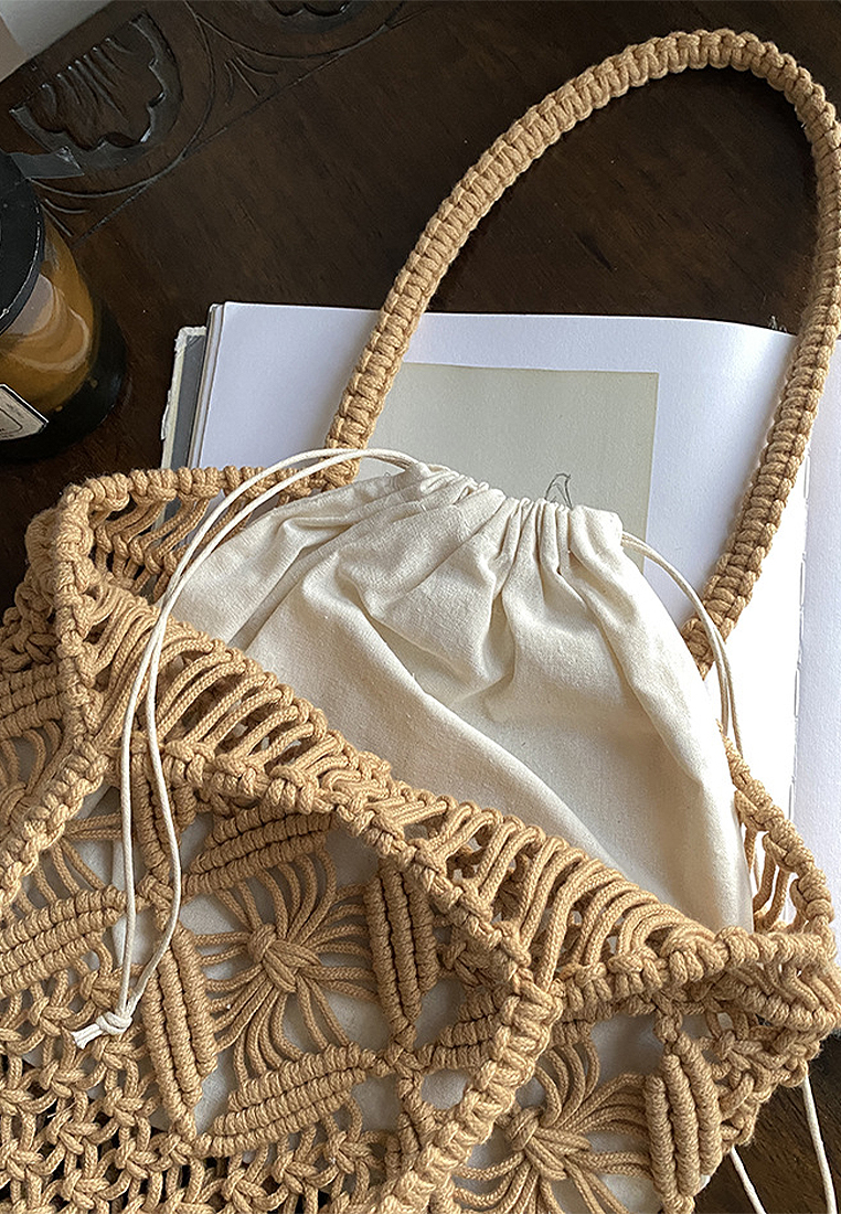 2024 new khaki grass woven bag CA24032307BE