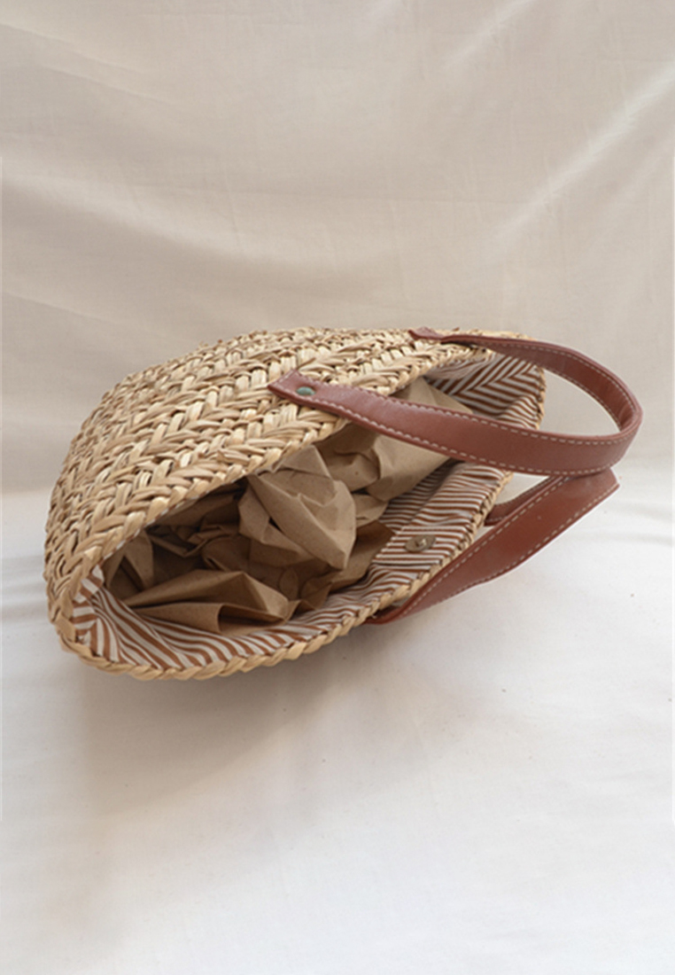 2024 New Large Water Grass Woven Vegetable Basket Handbag CA24061707