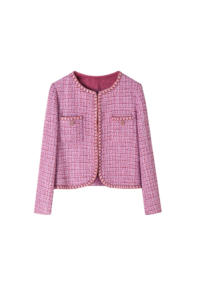 2024 Autumn pink knitted top CA24091107PI