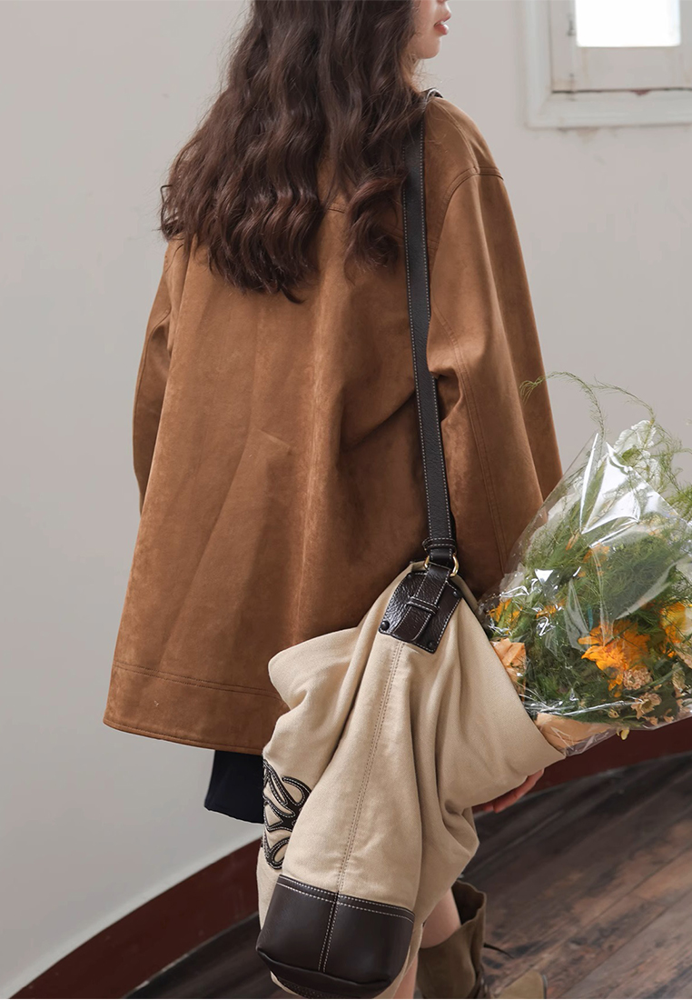 2024 Winter New Checkered Stand up Collar Coat for Women CA24111207BW