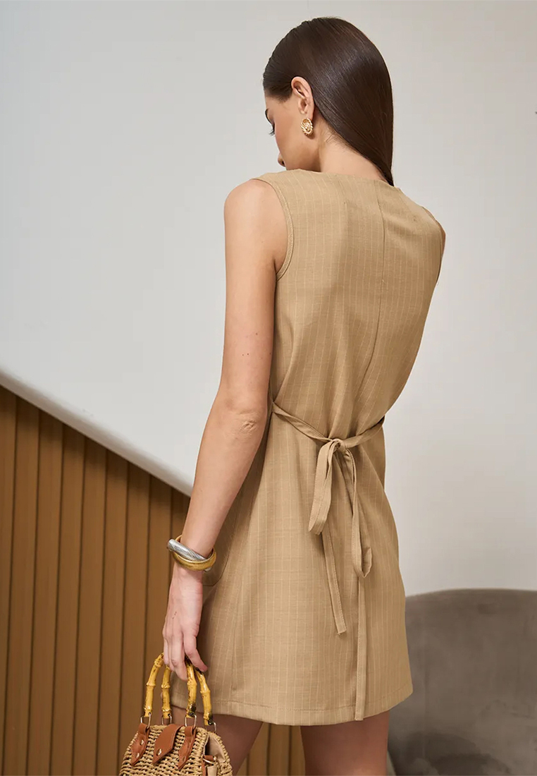 Summer fashion button up sleeveless dress CA25042207BE